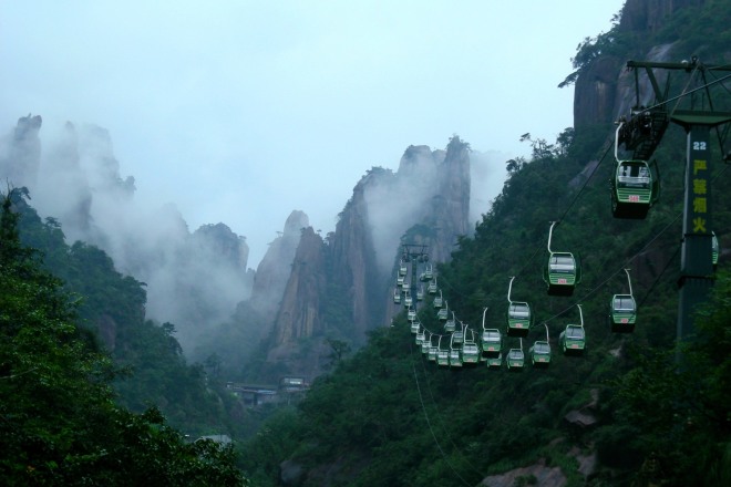 Mount Sanqing, an important Taoist Mountain, can create a sense of magic with its greatness.